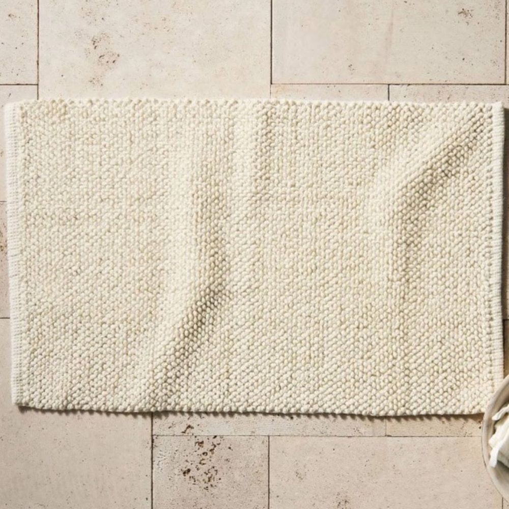 Casaluna Textured Cream Bath Mat 21x32” Rug - Picture 7 of 7